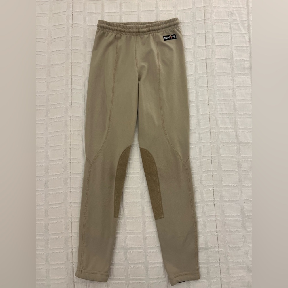 Kerrits Kids Knee Patch Jodhpurs Tan Riding Breeches Equine Equestrian Size M